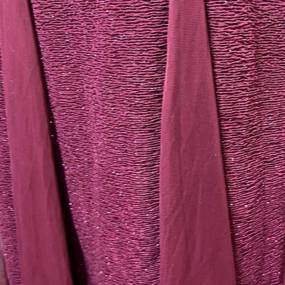 Nightway High Neck Full Length Prom Dress Maroon Size 4 Petite - Picture 5 of 6